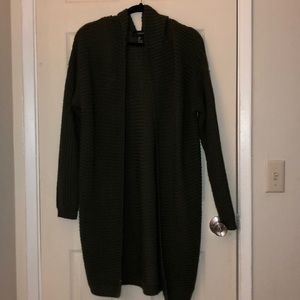 Dark green hooded cardigan